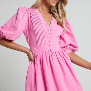 Pink Zandra Button-Down Dress